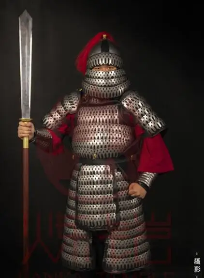 Ancient Chinese Armor Heavy Infantry Stainless steel Song Dynasty Finished Product Men 16KG Include Hat Iron