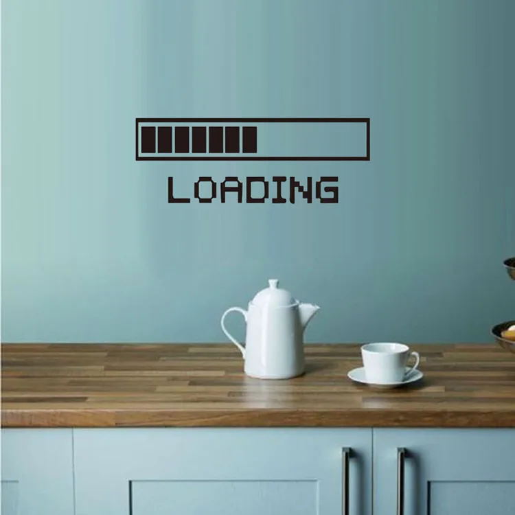 Kreativer Wandaufkleber mit LOADING-Muster, geschnitzt, für Wohnzimmer, Spielzimmer, Jungenzimmer, Heimdekoration, Kunst-Aufkleber, Türdekoration, Tapete – Detail 2