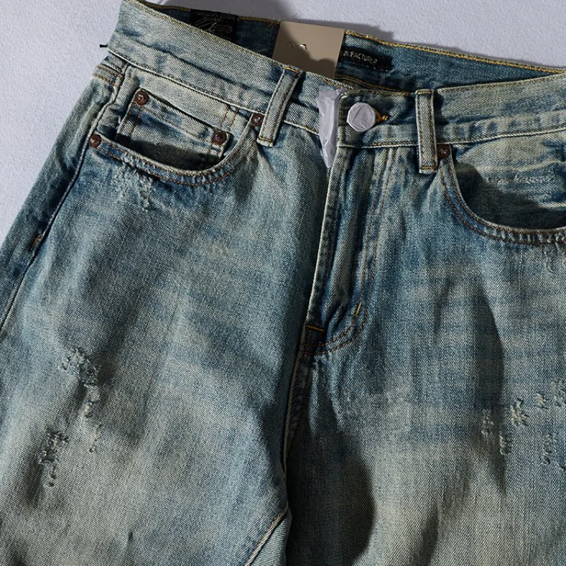 Autumn and Winter New Straight Denim Trousers All -Matching Casual Japanese Tapered Men 's Trousers