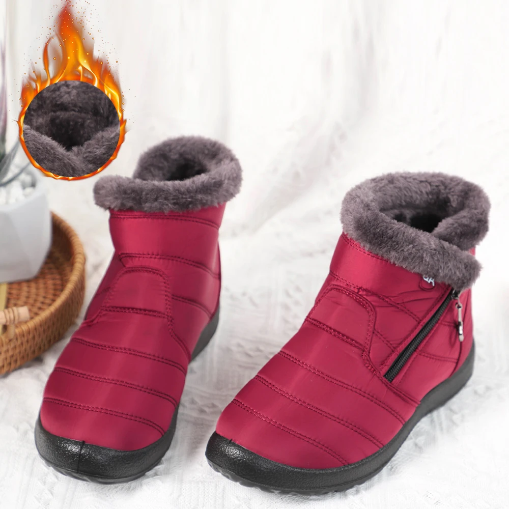 Women Boots Waterproof Snow Boots Female Plush Winter Boots Women Warm Ankle boots Winter Shoes Women casual shoes Plus Size