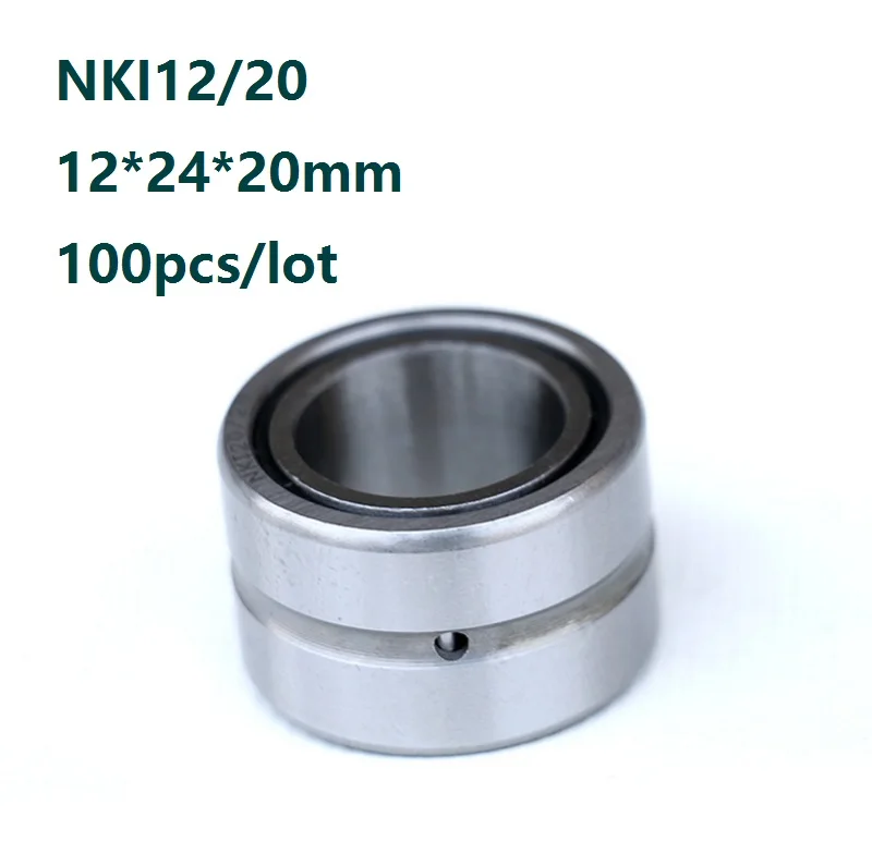 100pcs/lot NKI12/20 12*24*20mm Needle Roller Bearings Entity ferrule needle roller bearing 12×24×20mm  NKI1220