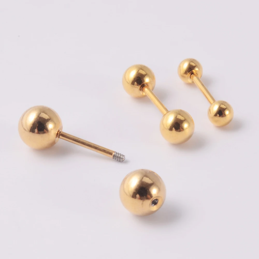 5PCS/Lot Stainless Steel Ear Tragus Cartilage Piercing Ball Earring Conch Ear Lobe Stud Helix Cartilage Piercing Body Jewelry