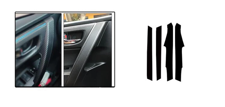 Car Accessories carbon fiber sticker door inner handle armrest handra Stickers Trim For Toyota Corolla  2014 2015 2016 2017 2018