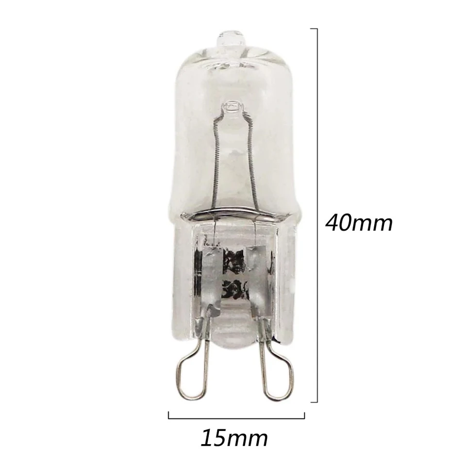 Ouxean-透明なガラス製のハロゲン電球,g9 230v,40w,高温,2900k,オーブン,ライト冷蔵庫,オーブン用ウォームライト,10個