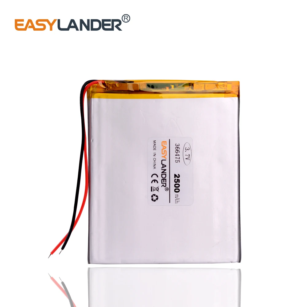 10pcs /Lot 366475 3.7V 2000mAh Rechargeable Lithium Li-ion Polymer Battery For Tablet Pc