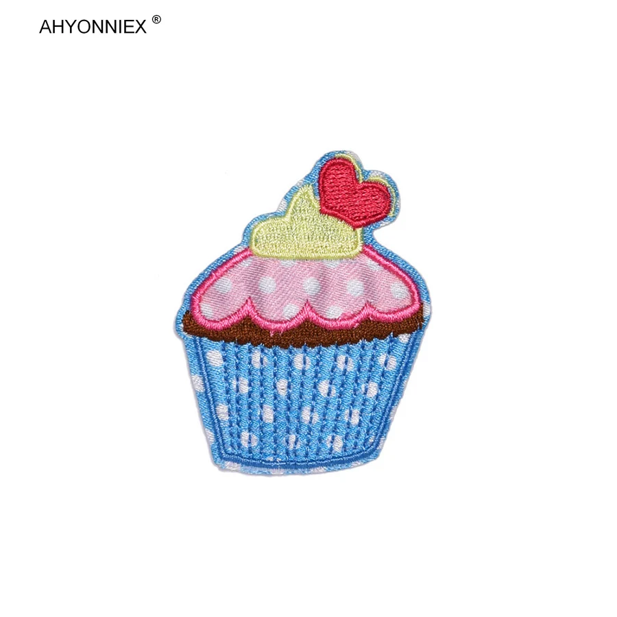 5 Pieces Icecream Cupcake Embroidered Patch for Clothing Iron on Sew Applique Cute Patch Fabric Badge Garment DIY Accessories