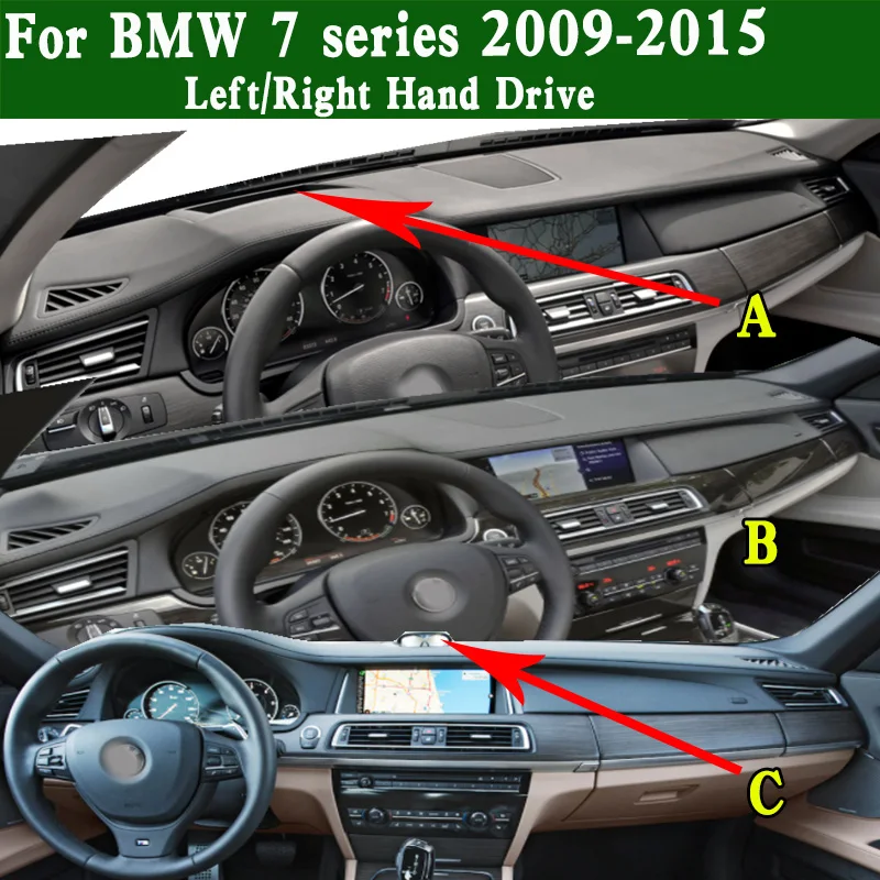 

For BMW 7 Series 740 F01 750 F02 F04 2009-2015 Dashmat Dashboard Cover Instrument Panel Protective Pad Dash Ornaments