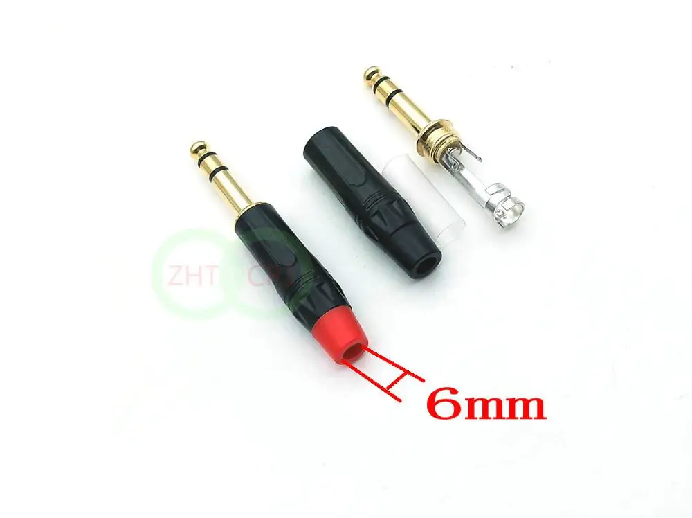 80pcs 6.3mm connector BRASS 6.35mm Male Stereo Plug Audio Connector Welding Adapter