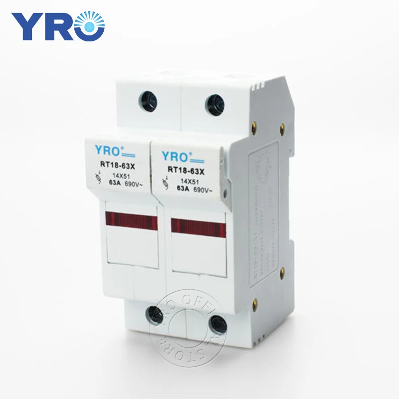 AC 1PC 1P Fuse Base 690V 63A With LED light Matching Fuse 14x51MM R016 only Fuse Base RT18-63X