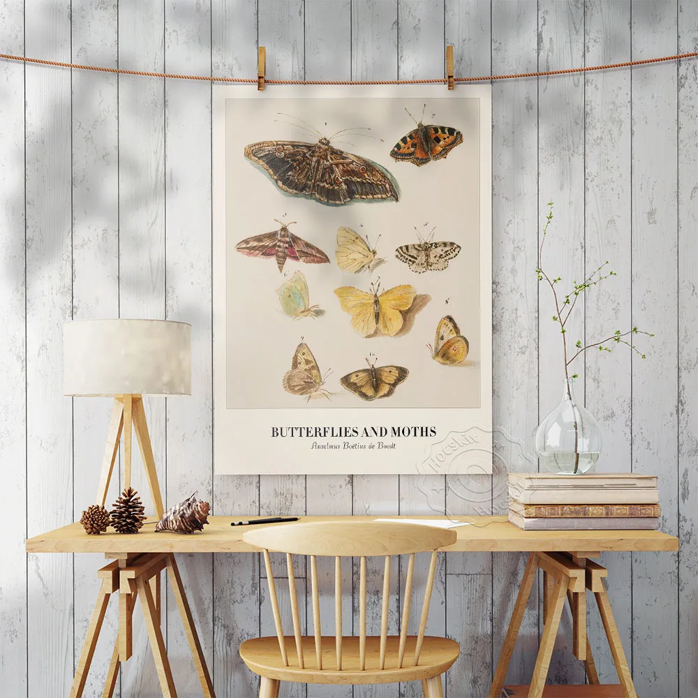 Butterfly Moth Watercolor Art Prints Poster Modern Minimalist Lounge Office Studio Canvas Painting Wall Picture Home Room Decor