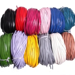2Meters/Lot 3/4/5/6/8/10mm Colorful Genuine Cow Leather Flat Thong Cord DIY Bracelet Findings Rope String For Jewelry Making