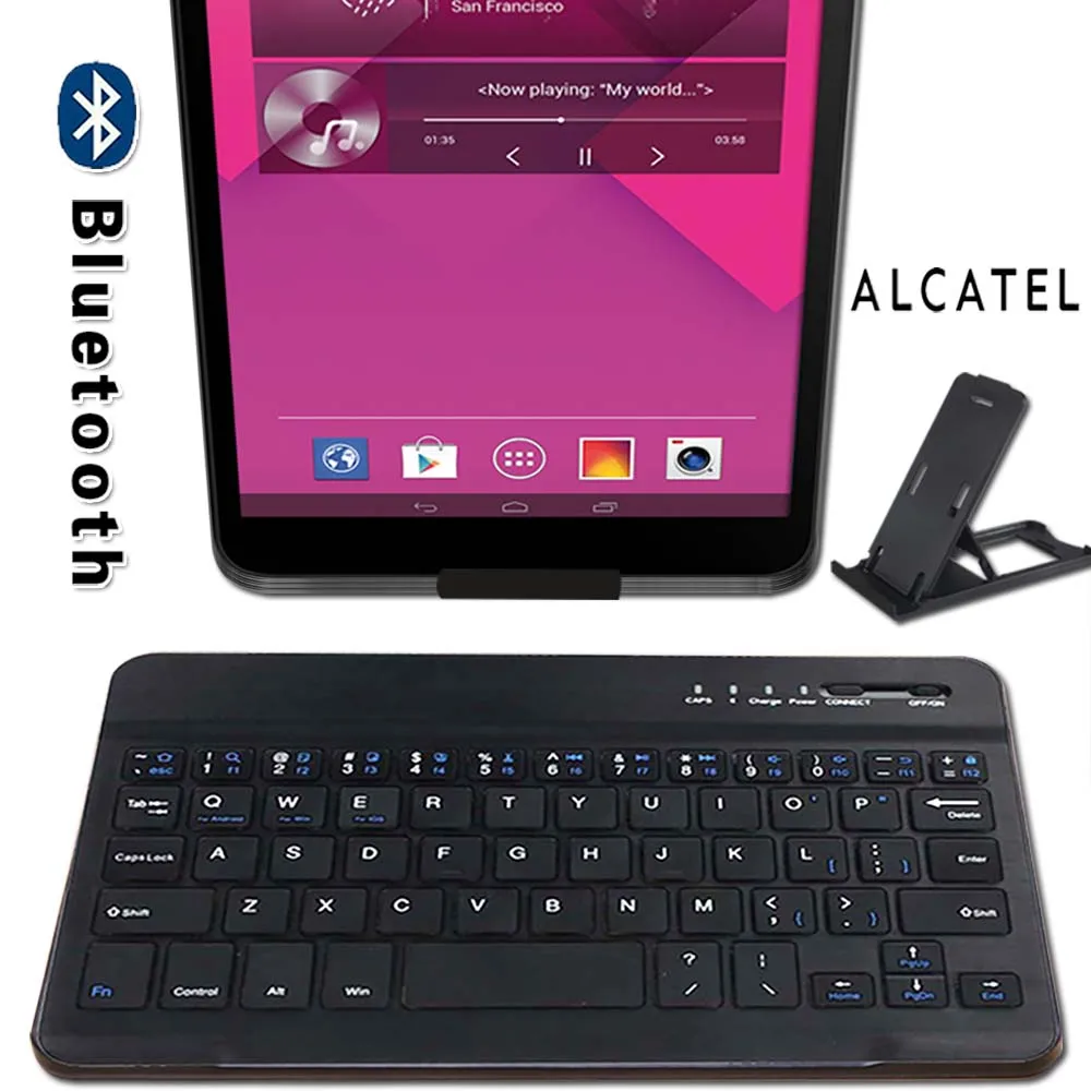 

Slim Portable Wireless Bluetooth Keyboard for Alcatel 1T 7/3T 8/A30/OneTouch POP 7 7S/PIXI 3/Pixi 7/POP 4/Pixi 4 Tablet Laptop