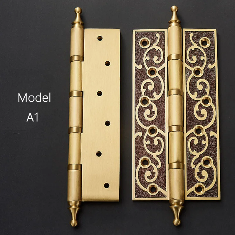 8inch brass hinge domestic solid wood door universal hardware hinge flat open all copper forged hinge