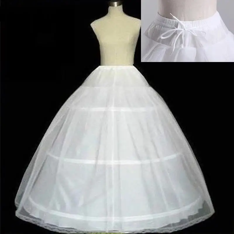 Hochwertige weiße 3 Reifen Petticoat Krinoline Slip Unterrock für Hochzeits kleid Brautkleid