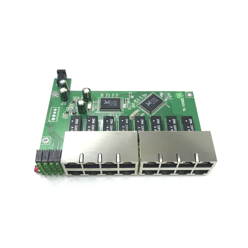 OEM 10 / 100mbps RJ45 16 porte Fast Ethernet Switch module Lan Hub US EU Plug 5v Adapter alimentatore Switch di rete scheda madre