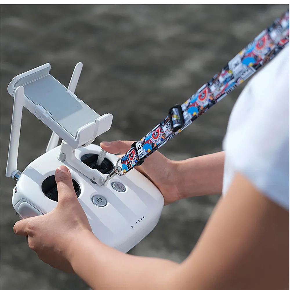 Durable Adjustable Graffiti Sling Lanyard Neck Strap Belt with Hook for DJI FPV Phantom3/4 Remote Control