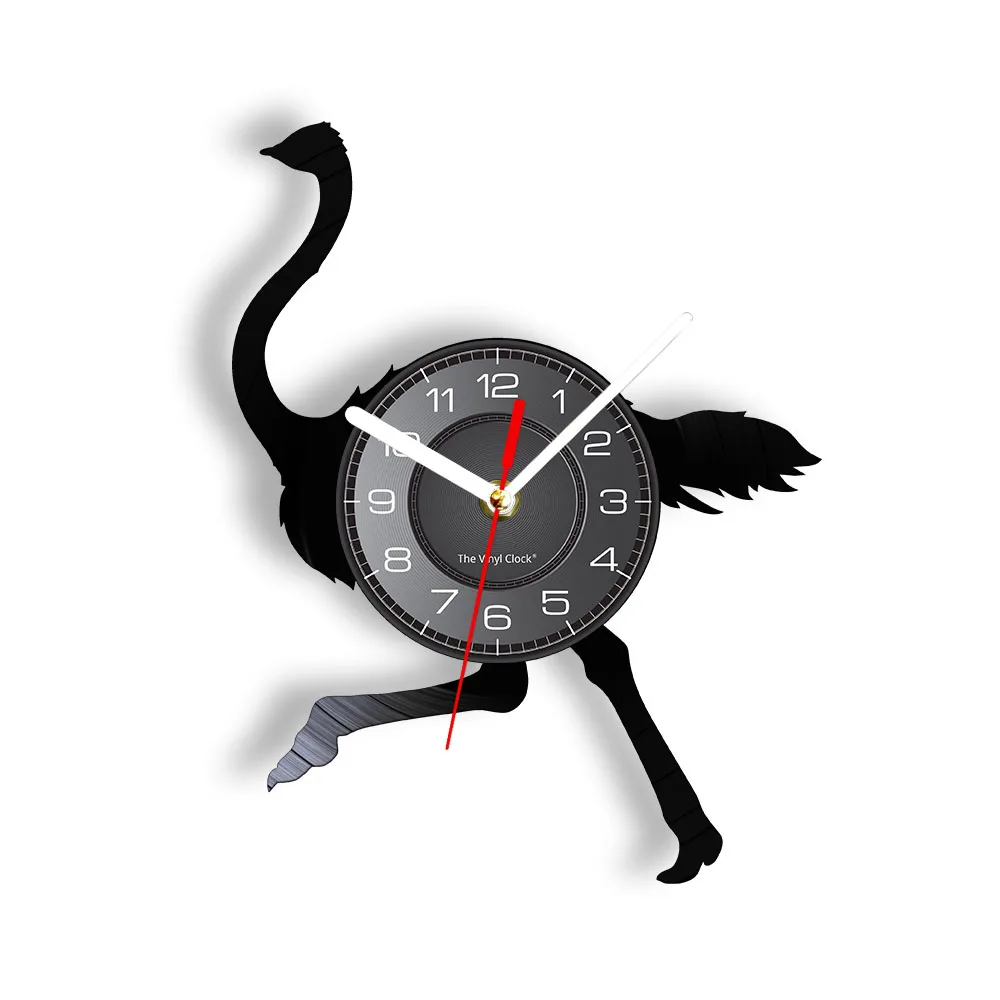 Greater Flamingo Silhouette Vinyl Record Wall Clock Silent Animal FMG Nursery Bird Art Decorative Modern Design Hanging Watch