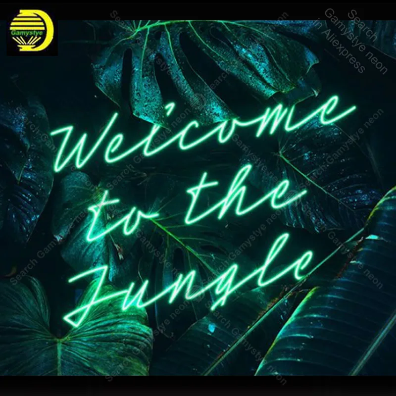 Neon Sign for Welcome to the Jungle Forever Beer Bar Lamp Neon Bulb Sign Neon Signboard Wall Lights Aesthetic Room Decor Club