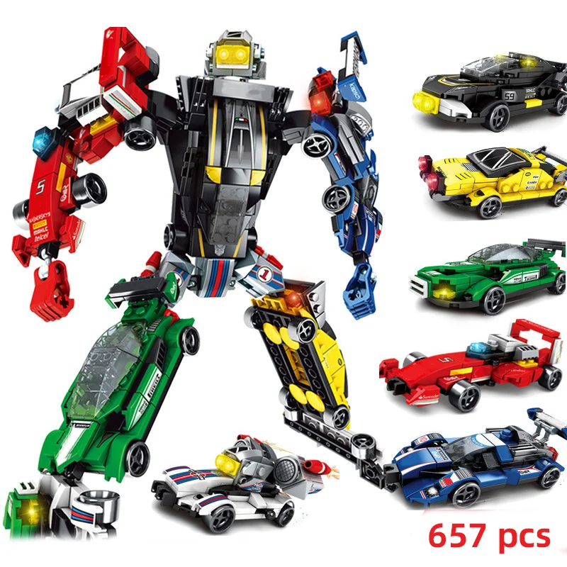 

City Car Transformation Robot Sets Model Building Blocks Action Figure War Bricks Speed Champions Technical Vehicle Kids Toys