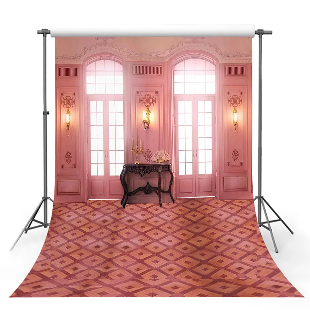 Avezano Backdrops Birthday Party Light Candle Door Palace Decor Pink Photography Backgrounds Photo Studio Photophone Photozone