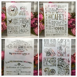 Plantillas de capas DIY para pintura de pared, etiqueta de billete de 29cm, A4, plantilla de decoración de álbum de recortes para colorear y grabar en relieve, 4 unidades