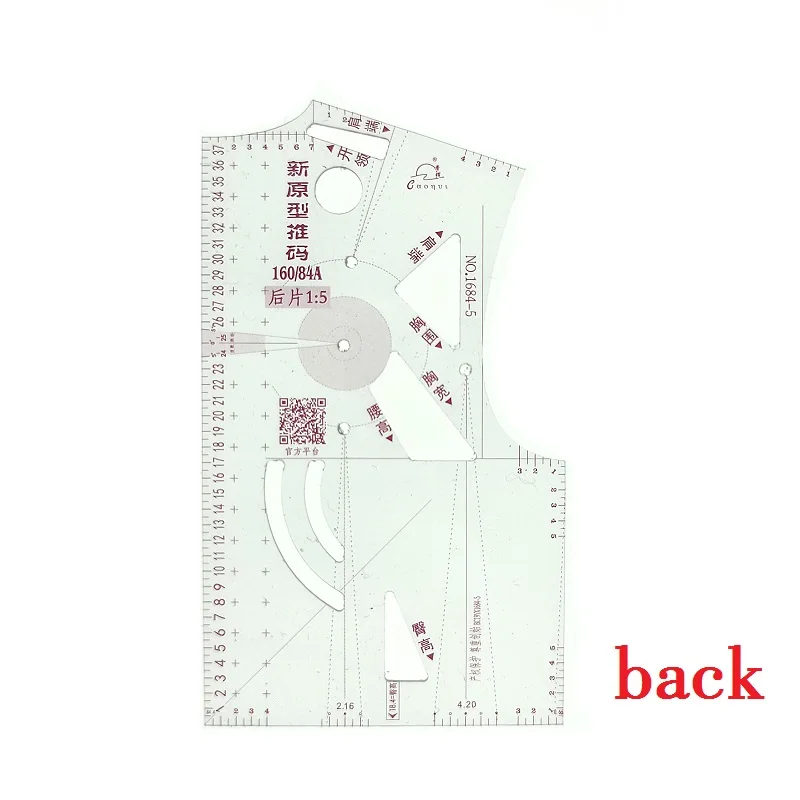 1:5 Fashion Design Ruler Women Cloth Design 1/5 Clothing Prototype Ruler School Student Teching Blouse Drawing Templete