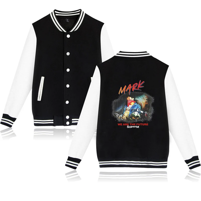 Latest Mark Super Kpop Baseball Jacket Coat Fashion Hip Hop Men Women Hoodie Sweatshirts Long Sleeve Homme Hoodies Jackets Tops