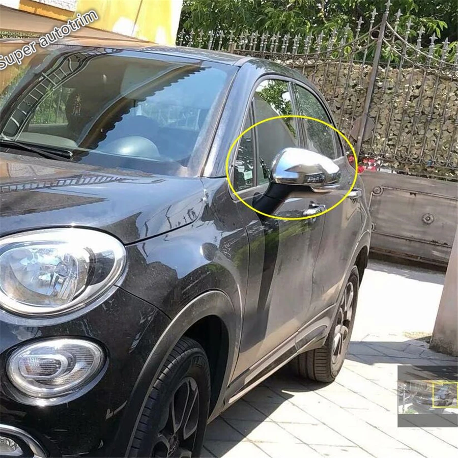 

Lapetus Bright Outside Car Door Rearview Mirror Decoration Cover Trim Accessories Exterior For Fiat 500X 2015 2016 2017 2018