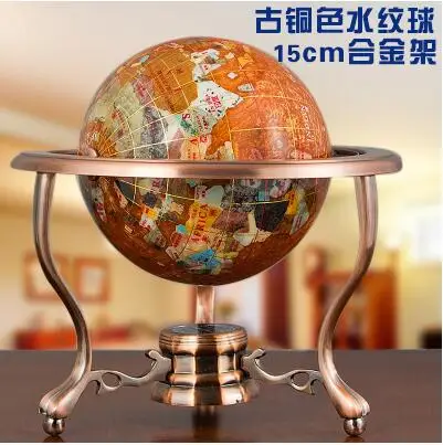 Gem stone Globe Earth 150mm ball World Globe World Map Metal Support ,Worth buying