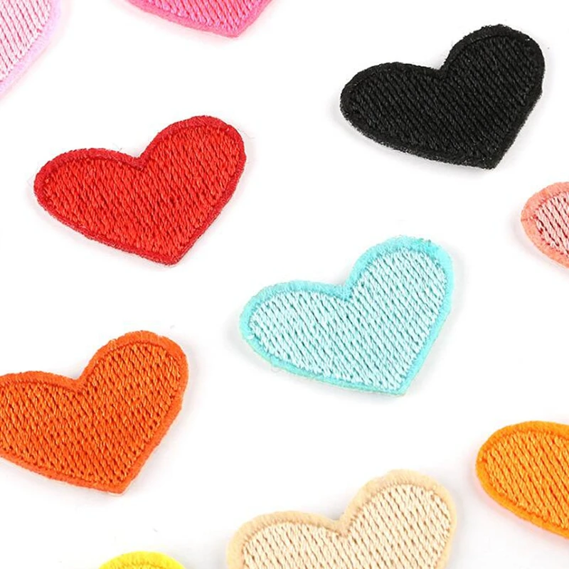 20pcs Iron On mini Heart Patch Cartoon Cute Stickers for baby clothes Shoes hats bags Sewing fabric appliques DIY Patches Badge