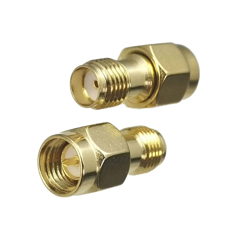 1pcs Connector Adapter SMA RP-SMA naar SMA RPSMA Stekker & Vrouwelijke Jack Rechte RF Coaxiale Converter Nieuwe Messing FJP-820