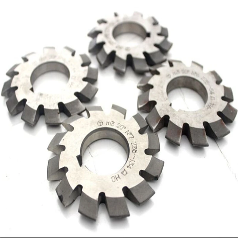 1PCS M0.5 M0.75 M1 M1.25 M1.5 M2 M2.5 M3 M4 M5-M10 Modulus PA20 degrees NO.1-NO.8 HSS Gear Milling cutter Gear cutting tools