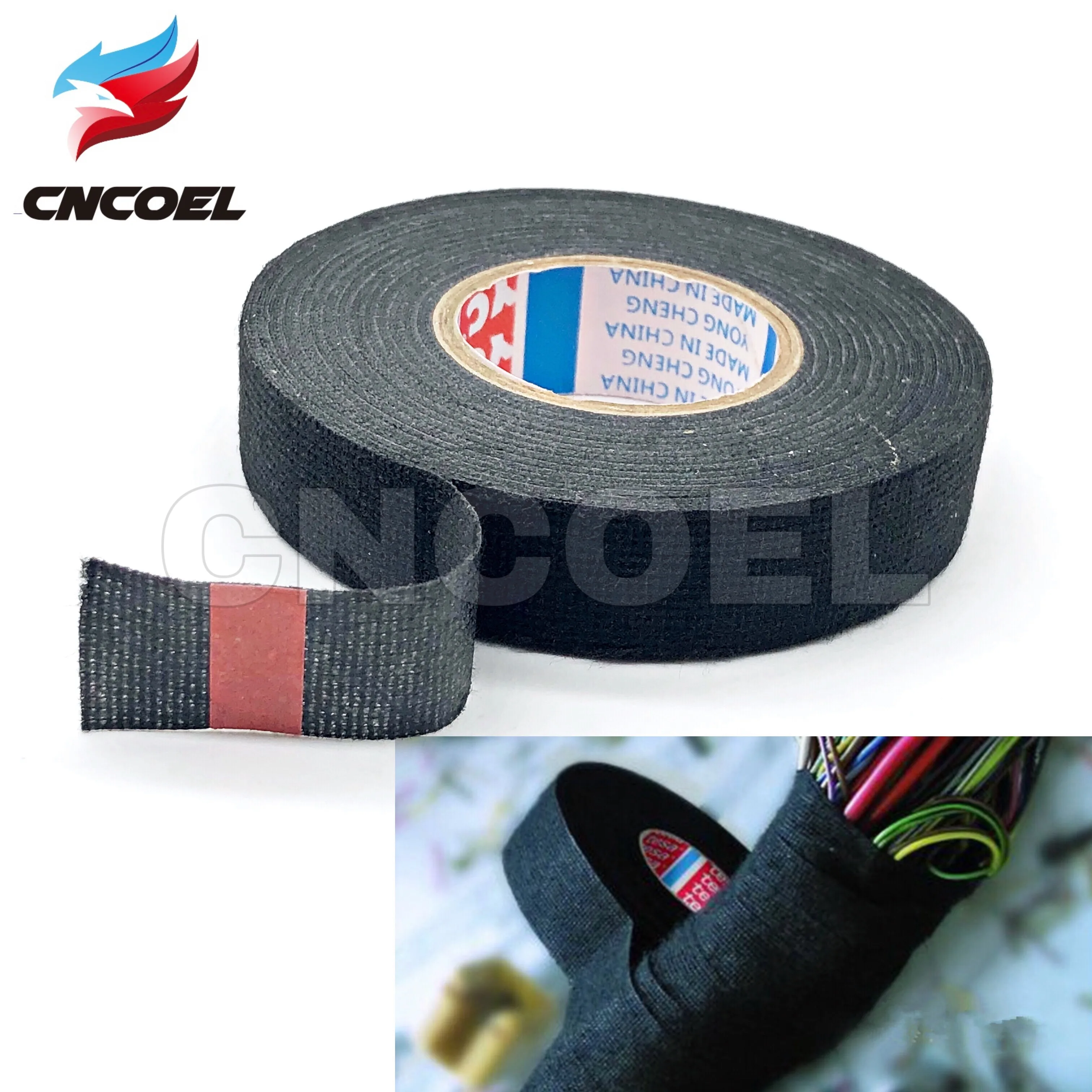 New 19mmx15m Heat-resistant Wiring Harness Tape Looms Wiring Harness Cloth Fabric Tape Adhesive Cable Protection