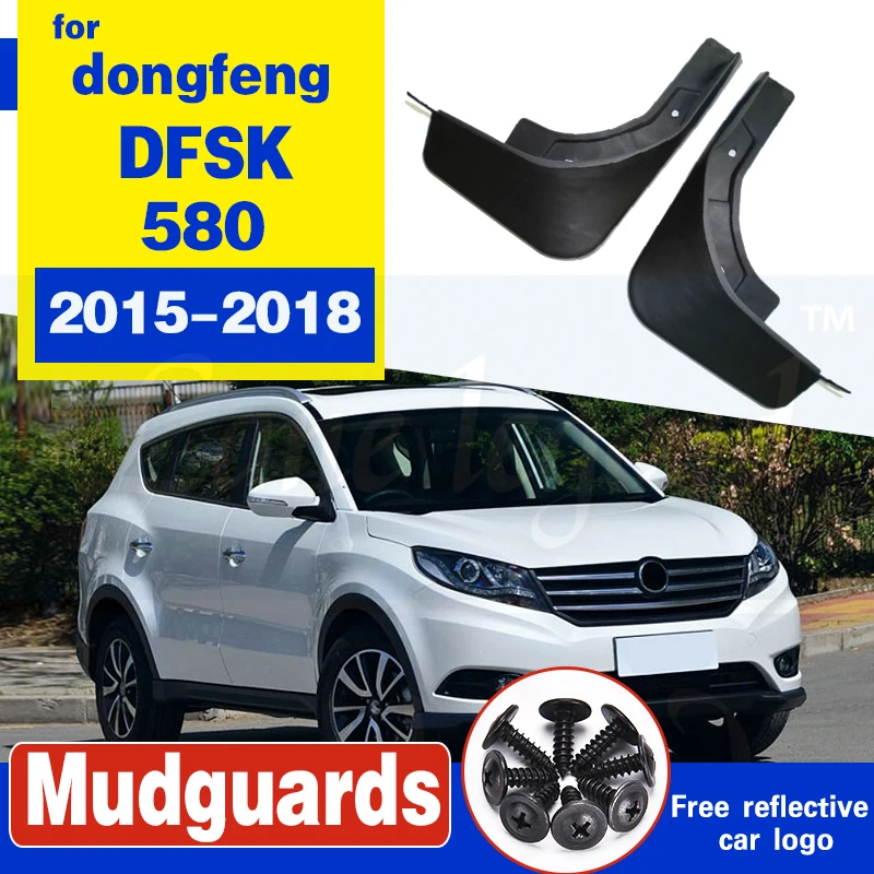 2PCS Mud Flaps for dongfeng DFSK 580 2015 2016 2017 2018 rear wheel mudguard MudFlap Splash Guards Fender Mudguards Rear