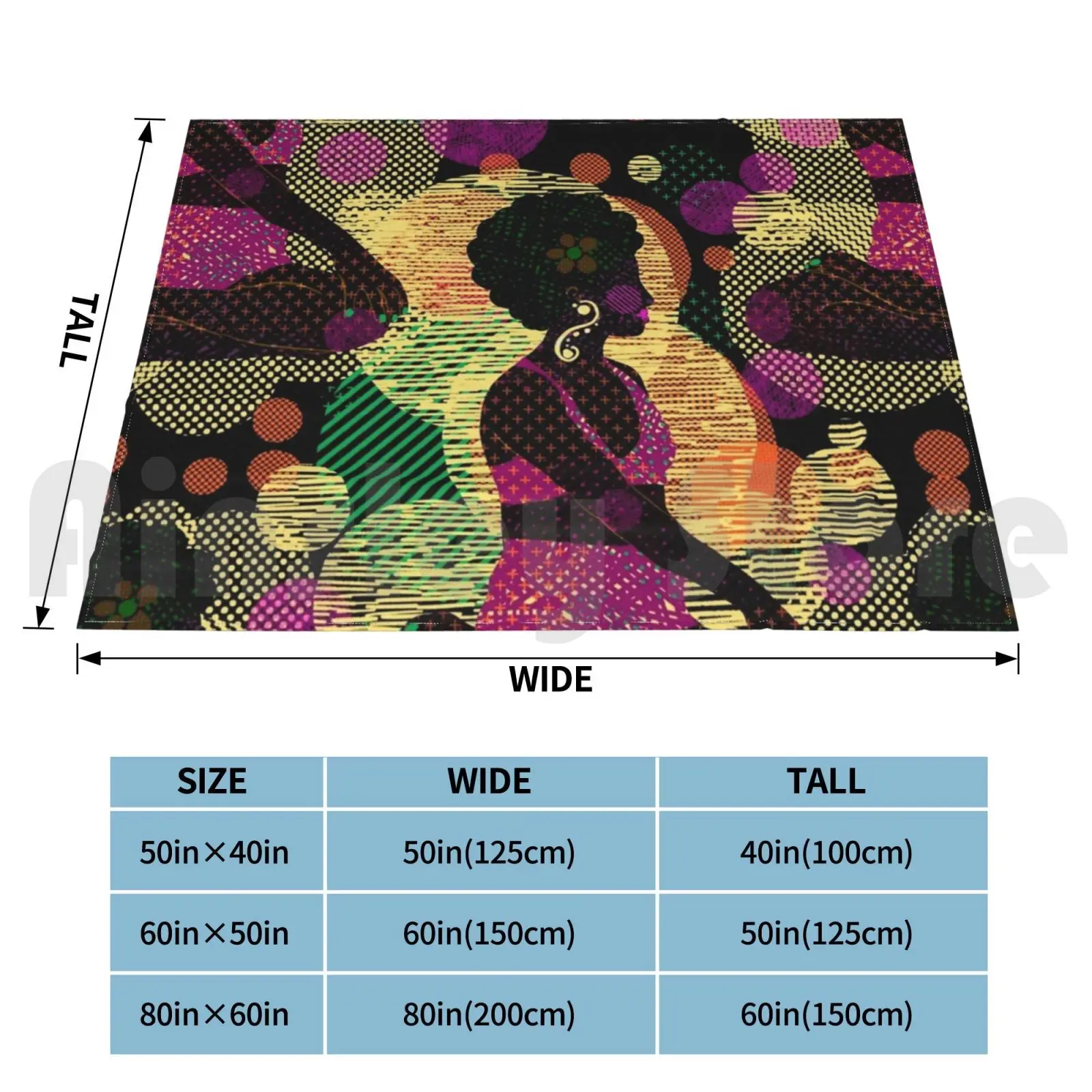 Blanket Meditate 3173 Meditation Yoga Gogi Afro Black Woma African American