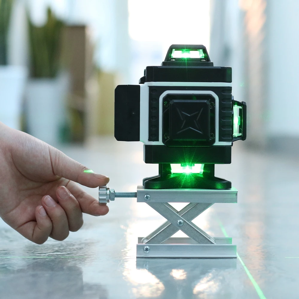 Imagem -06 - Kaitian-laser Nível Tripé com Feixe Verde Cruz 16 Linhas Bateria 4d Auto-nivelamento Vertical e Horizontal Laser Nível Receiver 360