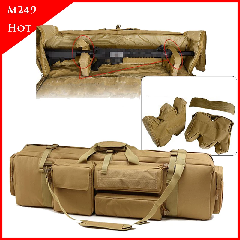 M249 Tactical Rifle Gun Bag Nylon Gun Holster Military Hunting Airsoft Shooting Rifle Bag Large Loading Gun Case