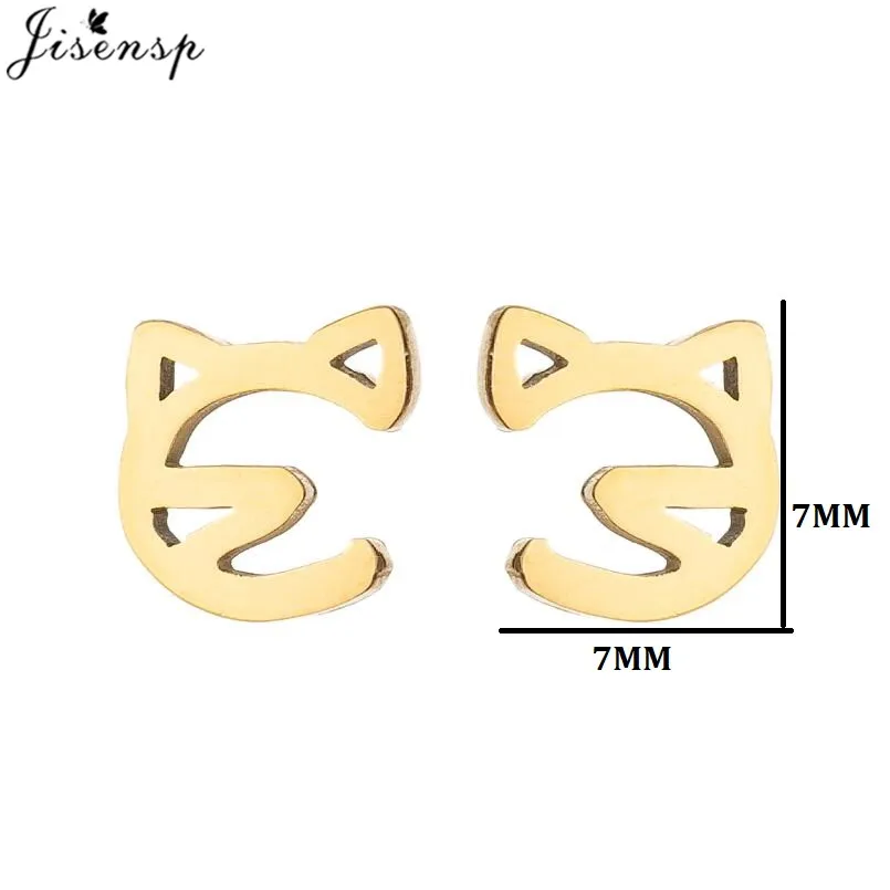 Mutiple Cartoon Animal Earrings for Women Girls Small Stainless Steel Chihuahua Dog Cat Paw Earing 2025 Fashion Men Studs