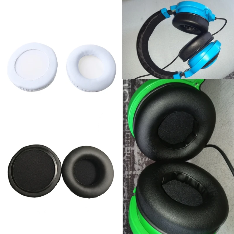 2Pcs/1Pair 90mm Headphone Cushions Replacement Ear Pads Cushion For Razer Kraken Pro Gaming Headphones