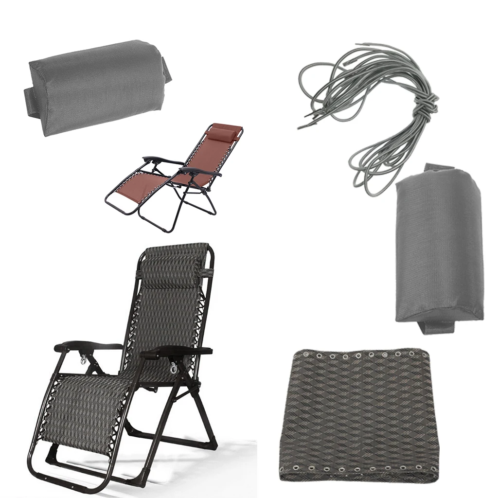 Zero Gravity Chair Replacement Kit Rhombus Lounge Chair Fabric Cloth Head Rest Cushion and Laces