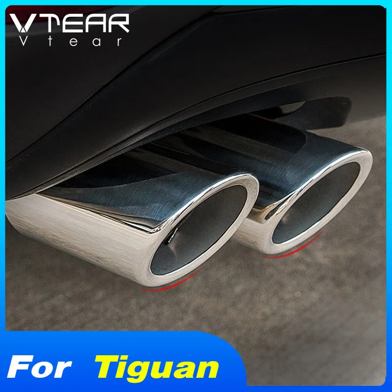 

For Volkswagen VW Tiguan MK2 2023-2019 Car Exhaust Tip Muffler Pipes Cover Trim Stainless steel Exterior Refit accessories