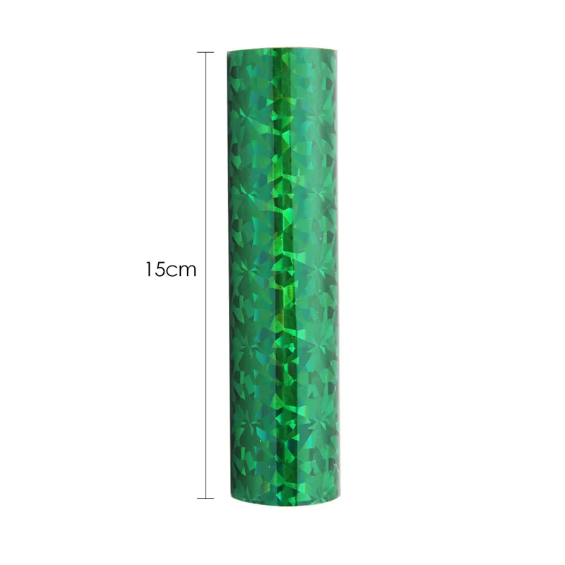 Briartw 5 M x 1 Roll Green Diamond Color Heat Activated foil Hot Foil Rolls Hot Stamping Foil Paper Holographic Heat Transfer