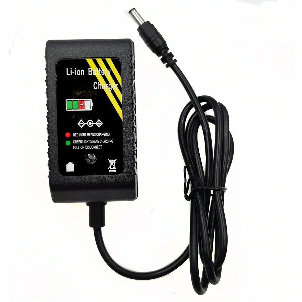 12.6V 2A Lithium Battery Charger 100-240V For Lithium Battery with LED Light DC Power Jack Socket Female Panel Mount Connector