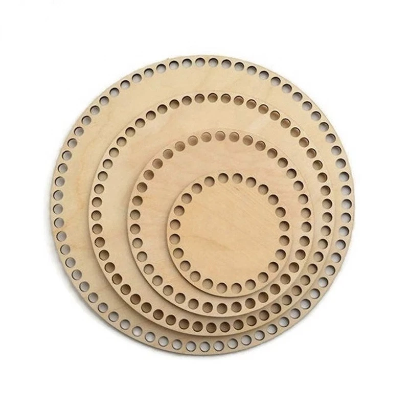 

3Pcs/Set Different Size 10/15/20cm Crochet Round Wooden Bottoms Bases For Knitting Baskets