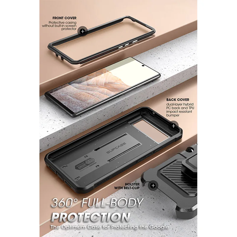 For Google Pixel 6 5G Case (2021) SUPCASE UB Pro Full-Body Rugged Holster Protective Case WITHOUT Built-in Screen Protector