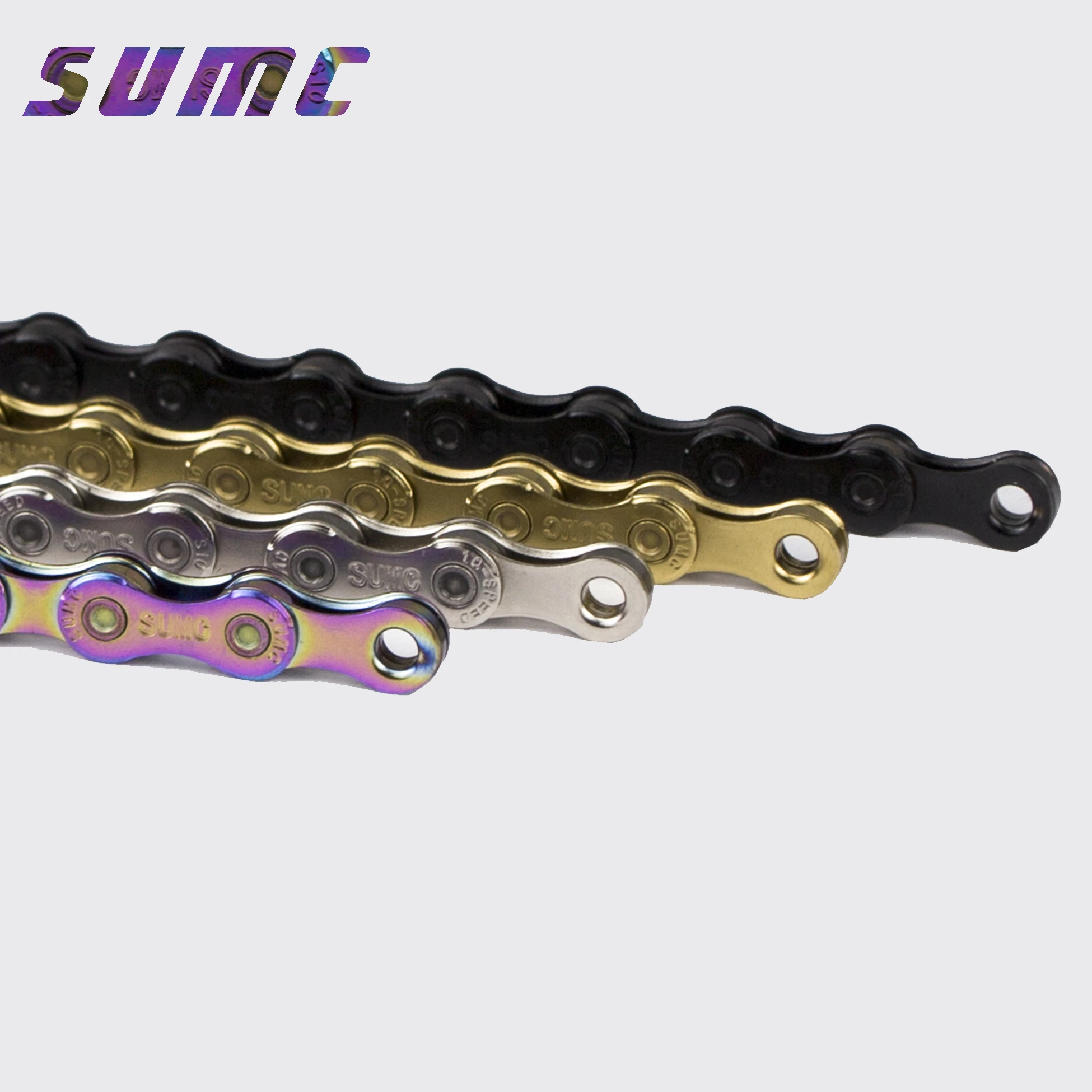 SUMC-Bike Chain for Road and Gravel Bicycles, MTB Parts, 9 10 11 12 Speed, 116, 126L Links, Gold, Silver, Rainbow, Black, New