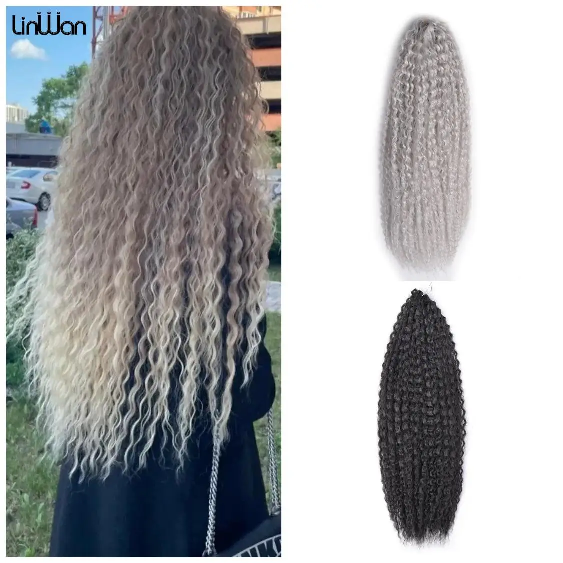 20 28 Inch Afro Curls Kinky Twist Crochet Braids Hair Ombre Marly Hair Synthetic African Braiding Hair Extensions Hook Braids