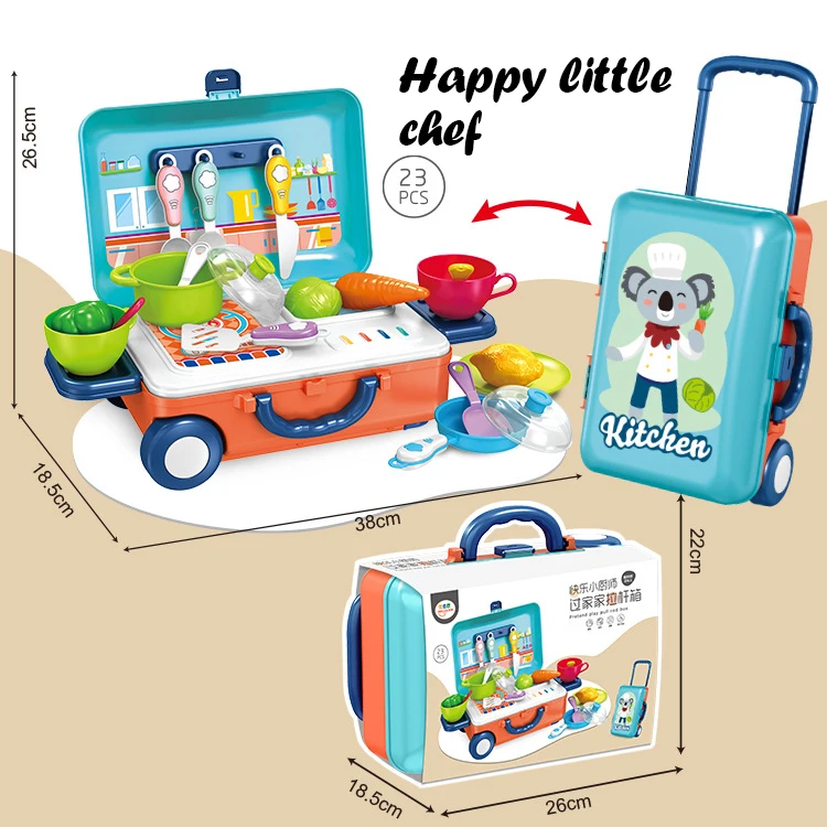Children\'s play house kitchen toys simulation girls beauty portable tools kitchen utensils tableware trolley case medical kit