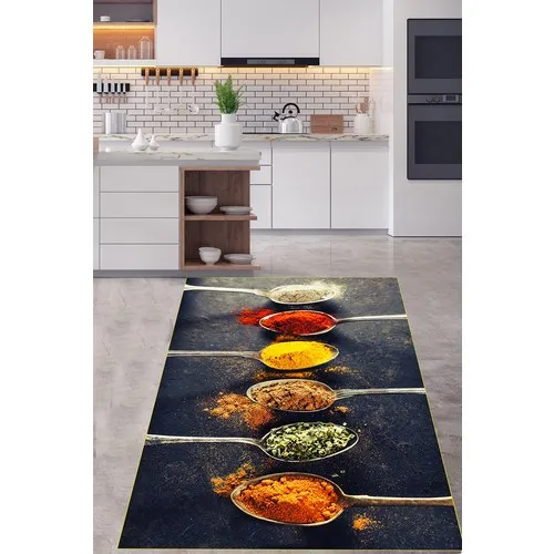 Spices Pattern Non-Slip Bottom Digital Print Washable Antibacterial Kitchen Rug