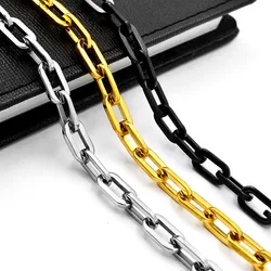 Stainless Steel Necklace Geometric Link Chain Black/Gold/Silver Color Men Women Handmade Jewelry Gift USENSET